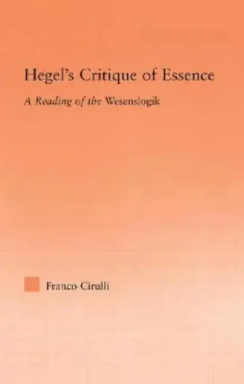 Cover of Hegel's Critique of Essence