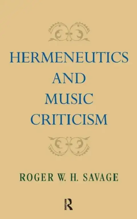 Cover of Hermeneutics and Music Criticism