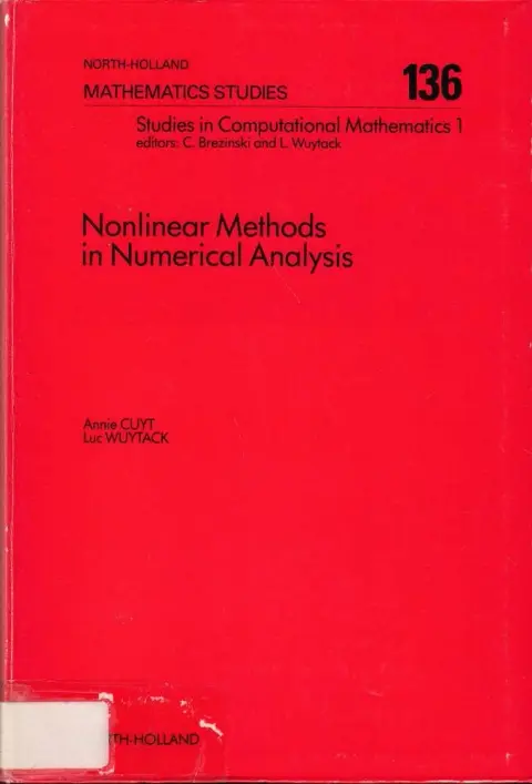 Cover of Nonlinear Methods in Numerical Analysis