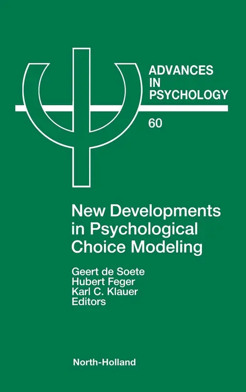 Cover of New Developments in Psychological Choice Modeling