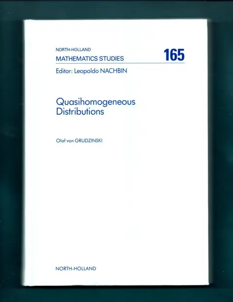 Cover of Quasihomogeneous Distributions