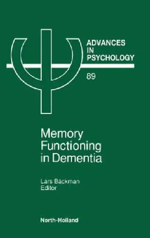 Cover of Advances in Psychology V89