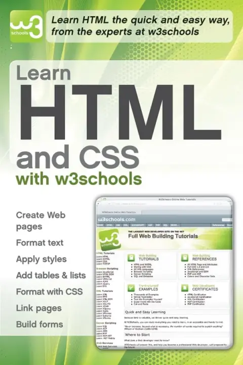 Cover of Learn HTML and CSS with w3schools