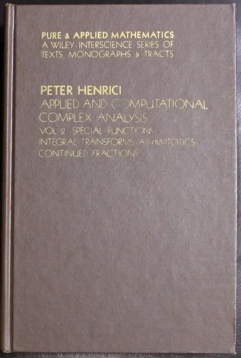 Cover of Applied and Computational Complex Analysis, Volume 2