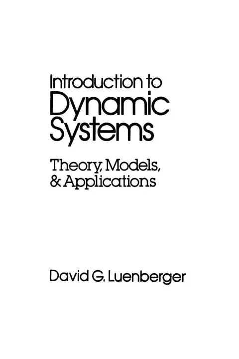 Cover of Introduction to Dynamic Systems