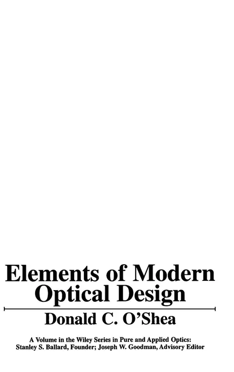 Cover of Elements of Modern Optical Design