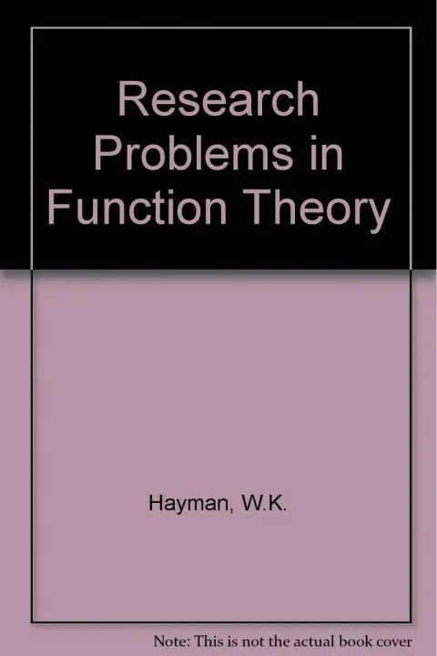 Cover of Research Problems in Function Theory