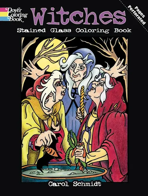 Cover of Witches Stained Glass Coloring Book