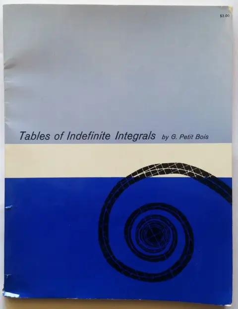Cover of Tables of Indefinite Integrals