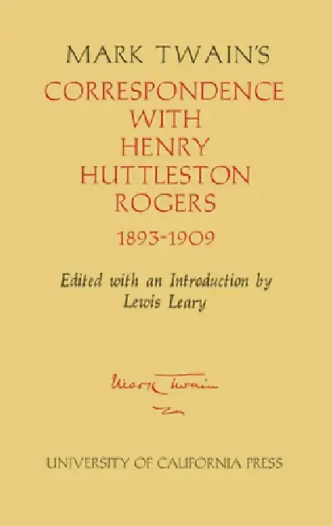 Cover of Mark Twain's Correspondence with Henry Huttleston Rogers, 1893-1909