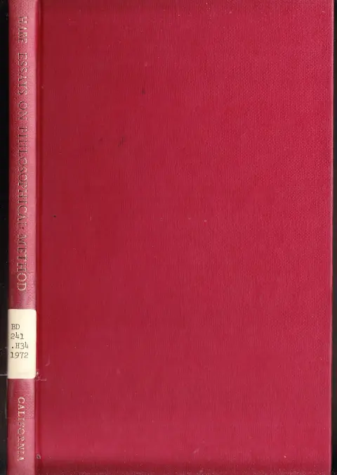 Cover of Essays on Philosophical Method