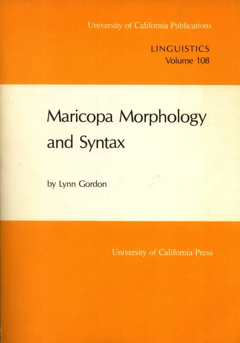 Cover of Maricopa Morphology & Syntax