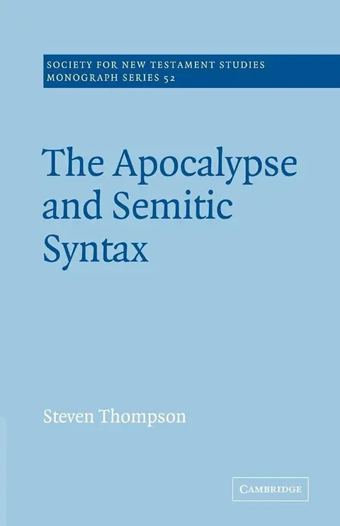 Cover of The Apocalypse and Semitic Syntax