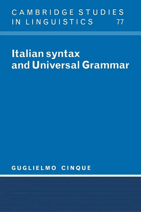 Cover of Italian Syntax and Universal Grammar