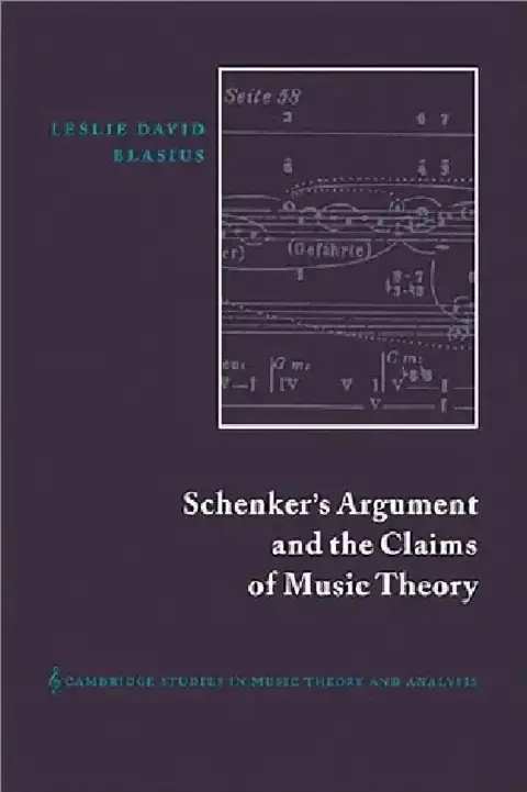 Cover of Schenker's Argument and the Claims of Music Theory