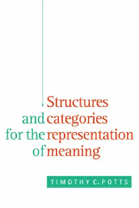 Cover of Structures and Categories for the Representation of Meaning