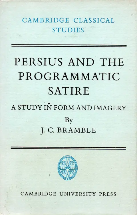 Cover of Persius and the Programmatic Satire