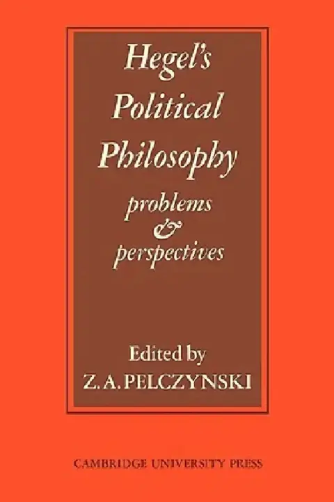 Cover of Hegel's Political Philosophy
