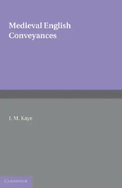 Cover of Medieval English Conveyances