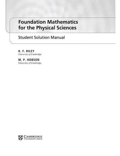 Cover of Foundation Mathematics for the Physical Sciences, Student Solution Manual
