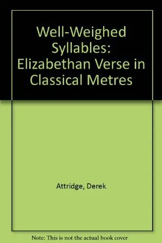 Cover of Well-Weighed Syllables