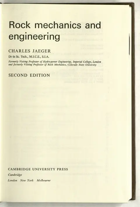 Cover of Rock Mechanics and Engineering