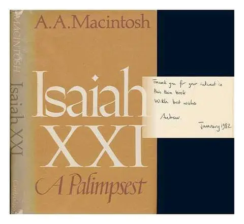 Cover of Isaiah XXI