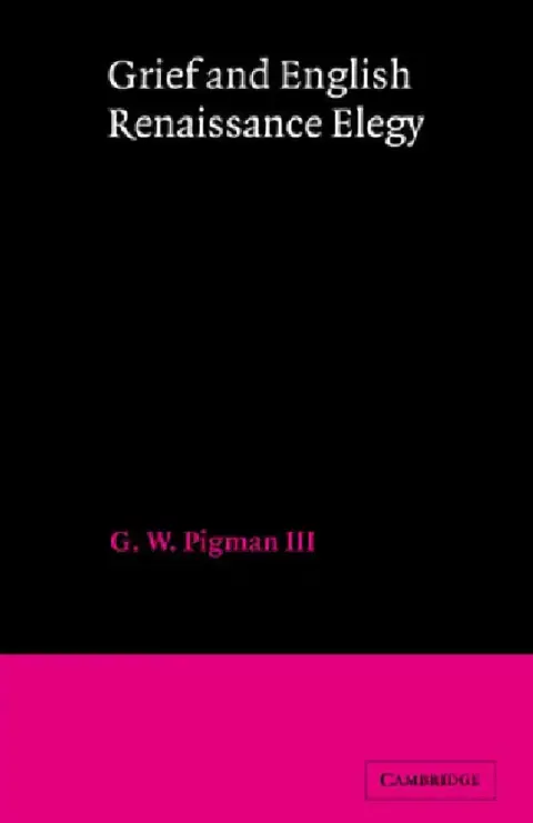 Cover of Grief and English Renaissance Elegy
