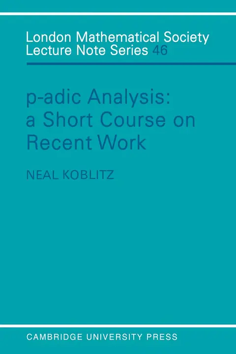 Cover of P-adic Analysis