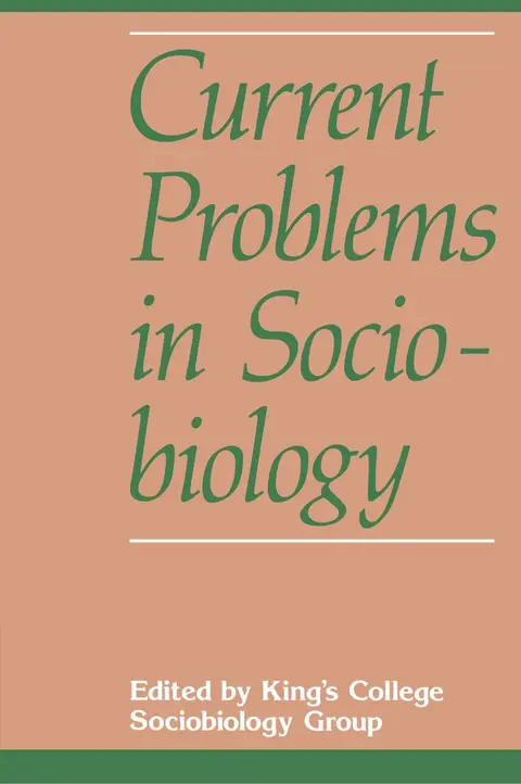 Cover of Current Problems in Sociobiology