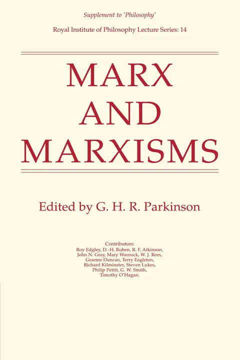 Cover of Marx and Marxisms