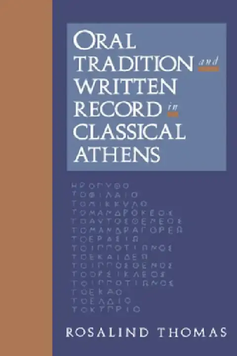 Cover of Oral Tradition and Written Record in Classical Athens