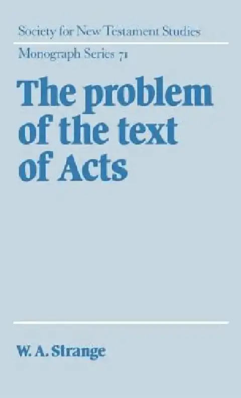 Cover of The Problem of the Text of Acts