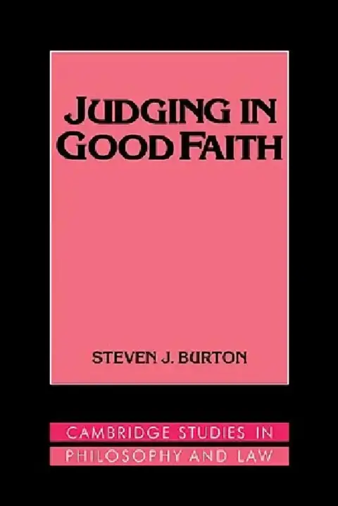 Cover of Judging in Good Faith