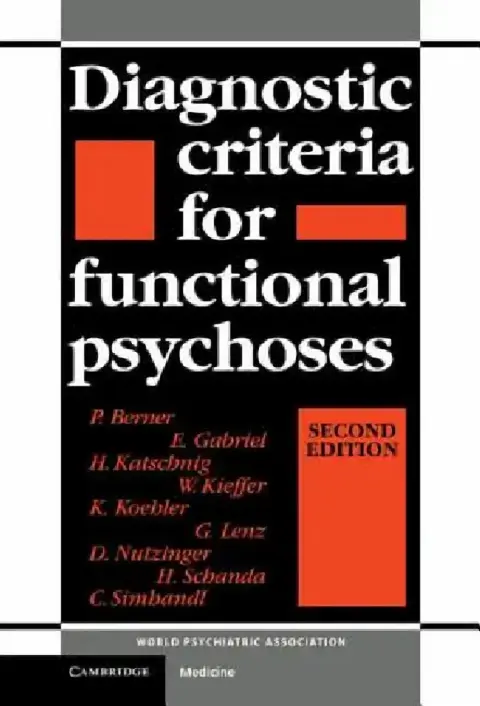 Cover of Diagnostic Criteria for Functional Psychoses
