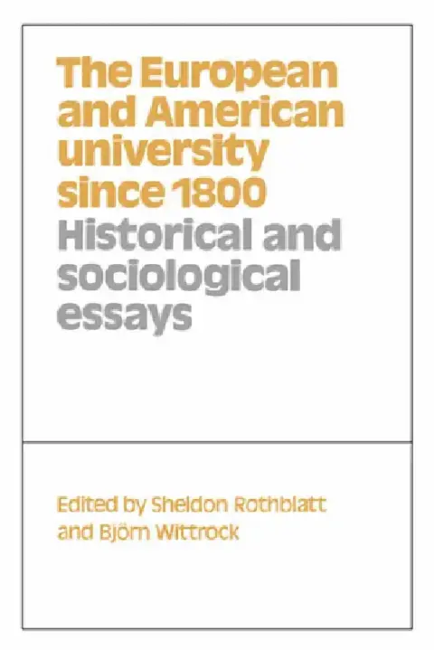 Cover of The European and American University Since 1800