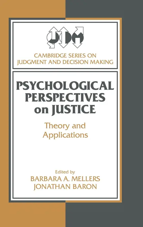 Cover of Psychological Perspectives on Justice
