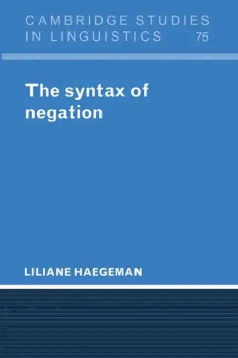Cover of The Syntax of Negation