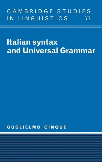 Cover of Italian Syntax and Universal Grammar