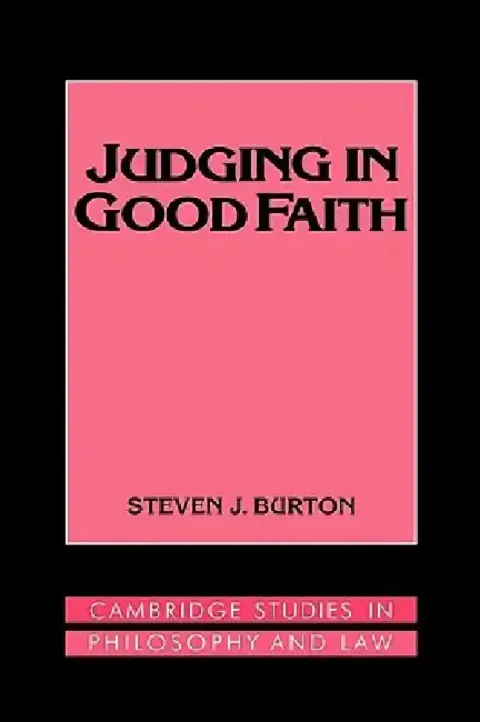 Cover of Judging in Good Faith