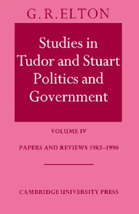 Cover of Studies in Tudor and Stuart Politics and Government
