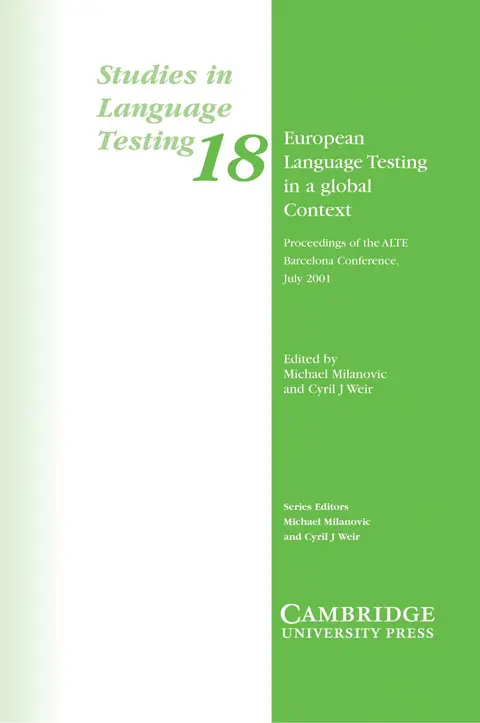 Cover of European Language Testing in a Global Context