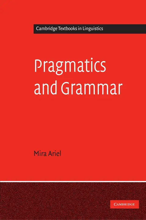Cover of Pragmatics and Grammar