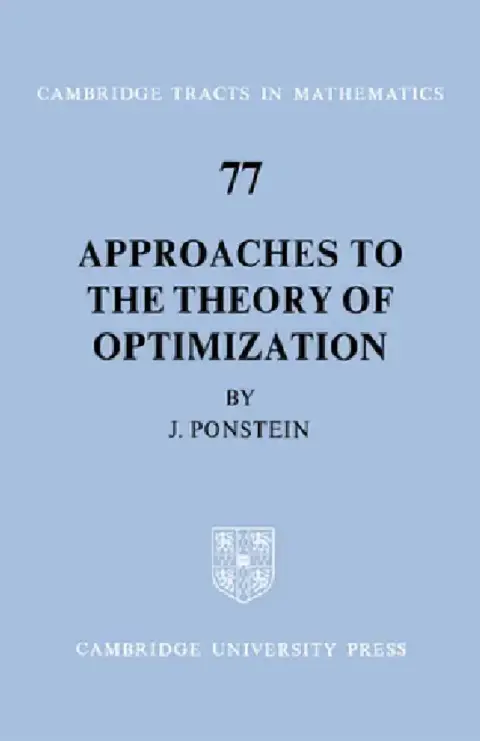 Cover of Approaches to the Theory of Optimization
