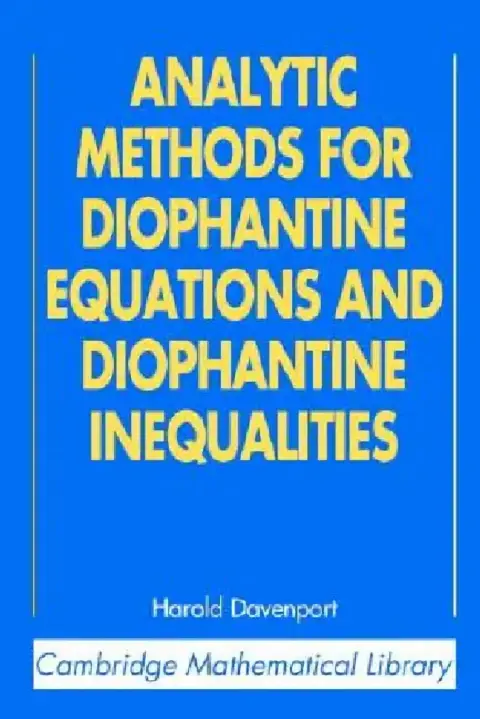 Cover of Analytic Methods for Diophantine Equations and Diophantine Inequalities