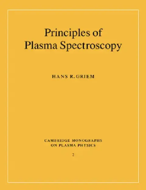 Cover of Principles of Plasma Spectroscopy