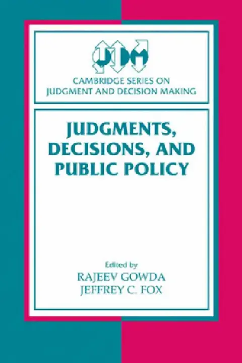Cover of Judgments, Decisions, and Public Policy