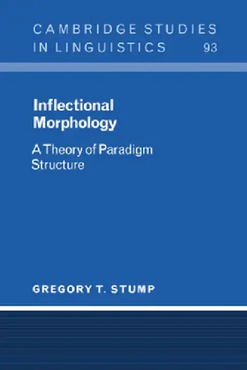 Cover of Inflectional Morphology