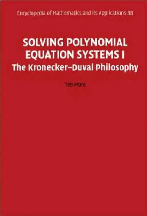 Cover of Solving Polynomial Equation Systems I