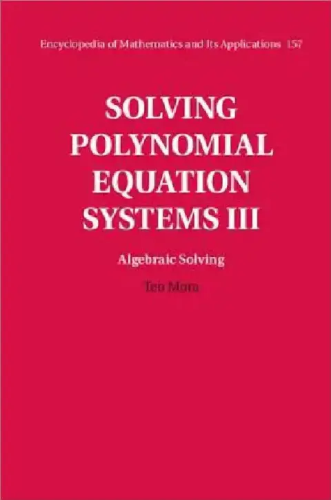 Cover of Solving Polynomial Equation Systems